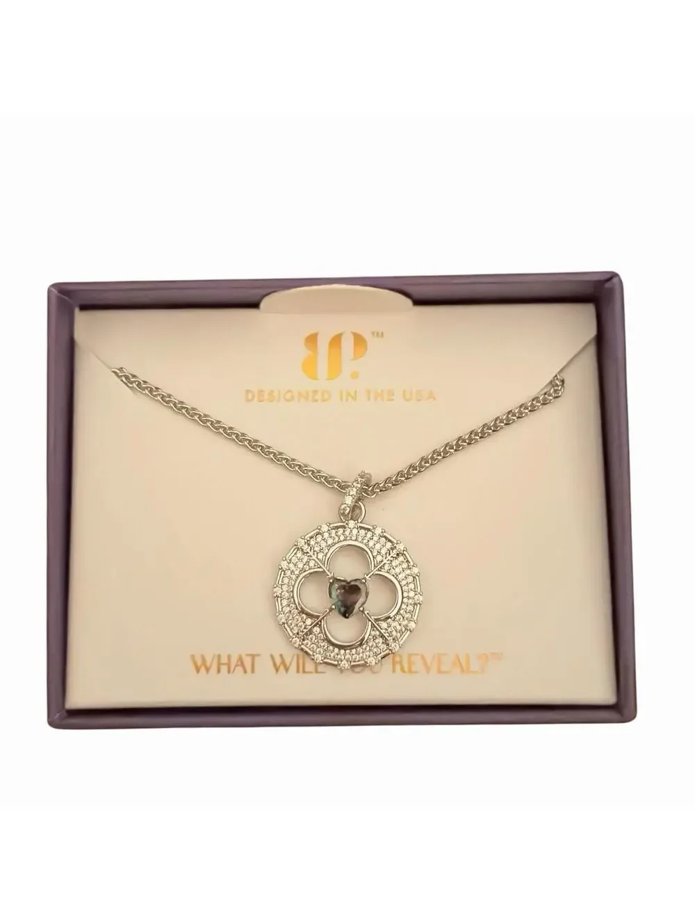 Bomb Party June Heart Clover “Designer Details” NK76173 Alexandrite on Rhodium